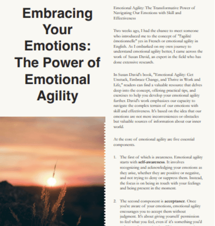 Cover of Embracing Your Emotions: The Power of Emotional Agility