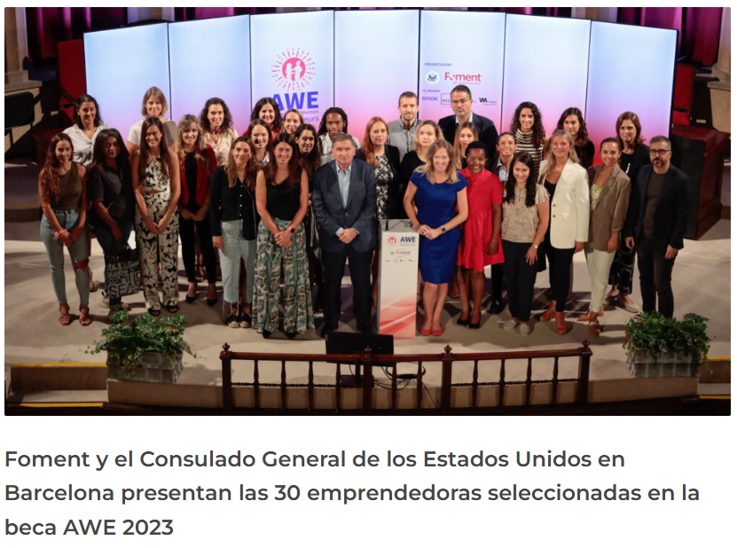 Foment i el Consulado General de los Estados Unidos presentan las 30 emprendedoras seleccionadas de la beca AWE 2023